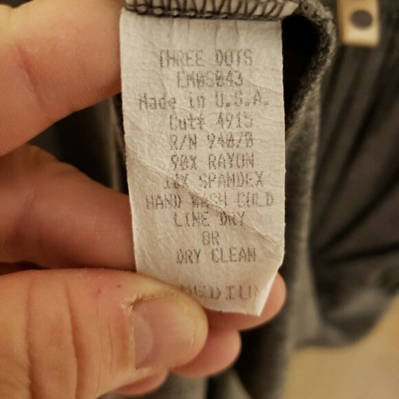 Three Dots Grey Knit Tunic Length Sleeveless Top - Picture 4 of 4